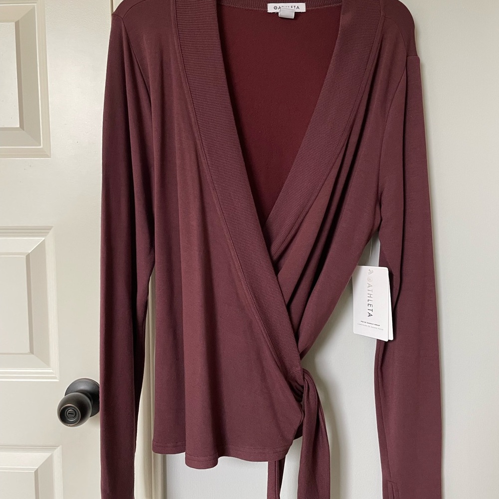 Athleta Burgundy Wrap Top